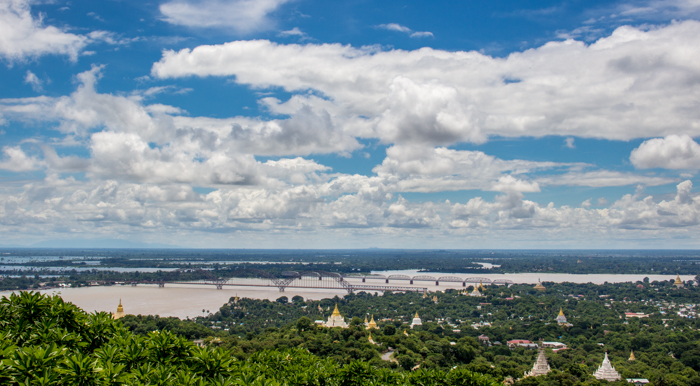 The Ayeyarwady River and Sagaing Bridge.