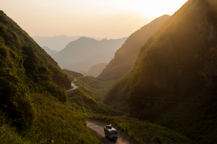 Sunset in the mountains of far Nortern Vietnam, close to China.