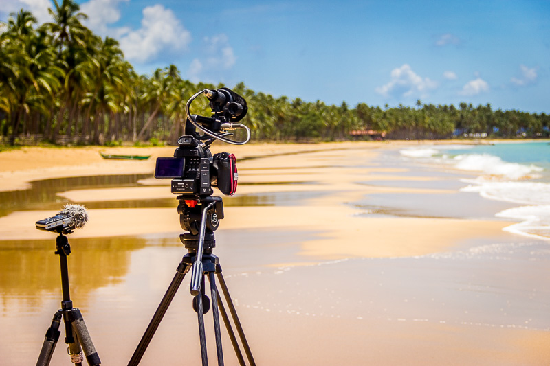 Camera on the beach