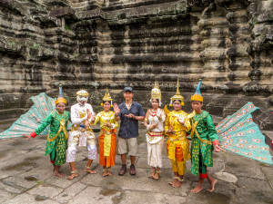Staged photo at Angkor Wat