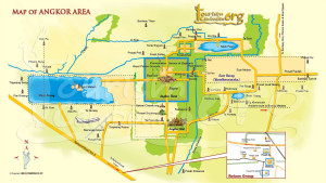 Map of Angkor, Siem Reap, Cambodia