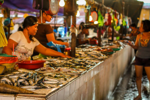 Coron fish market night